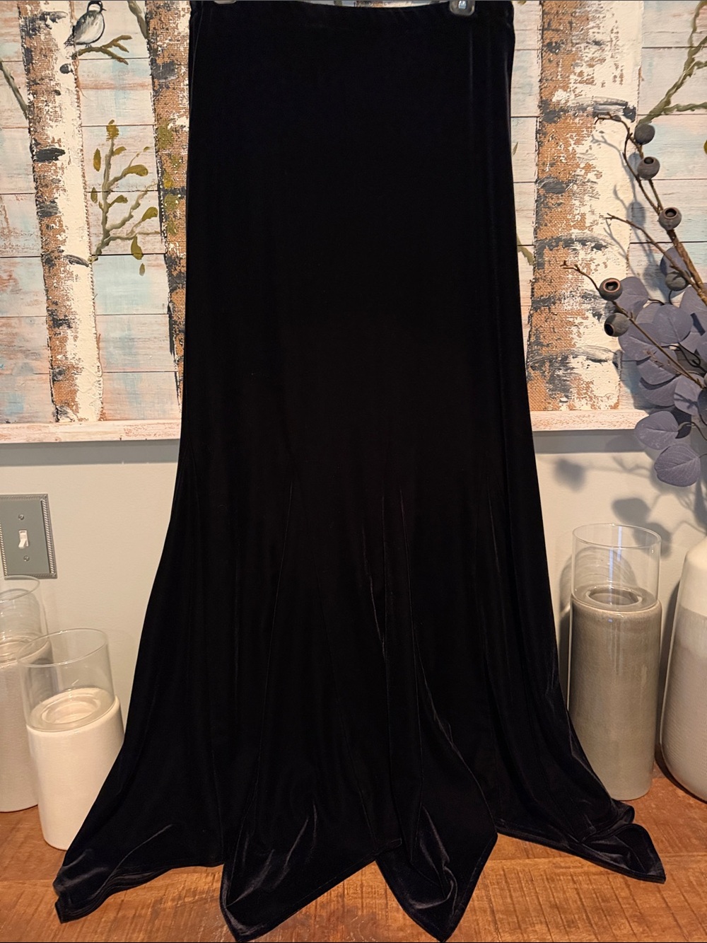 Xscape Black Velvet  Mermaid Skirt